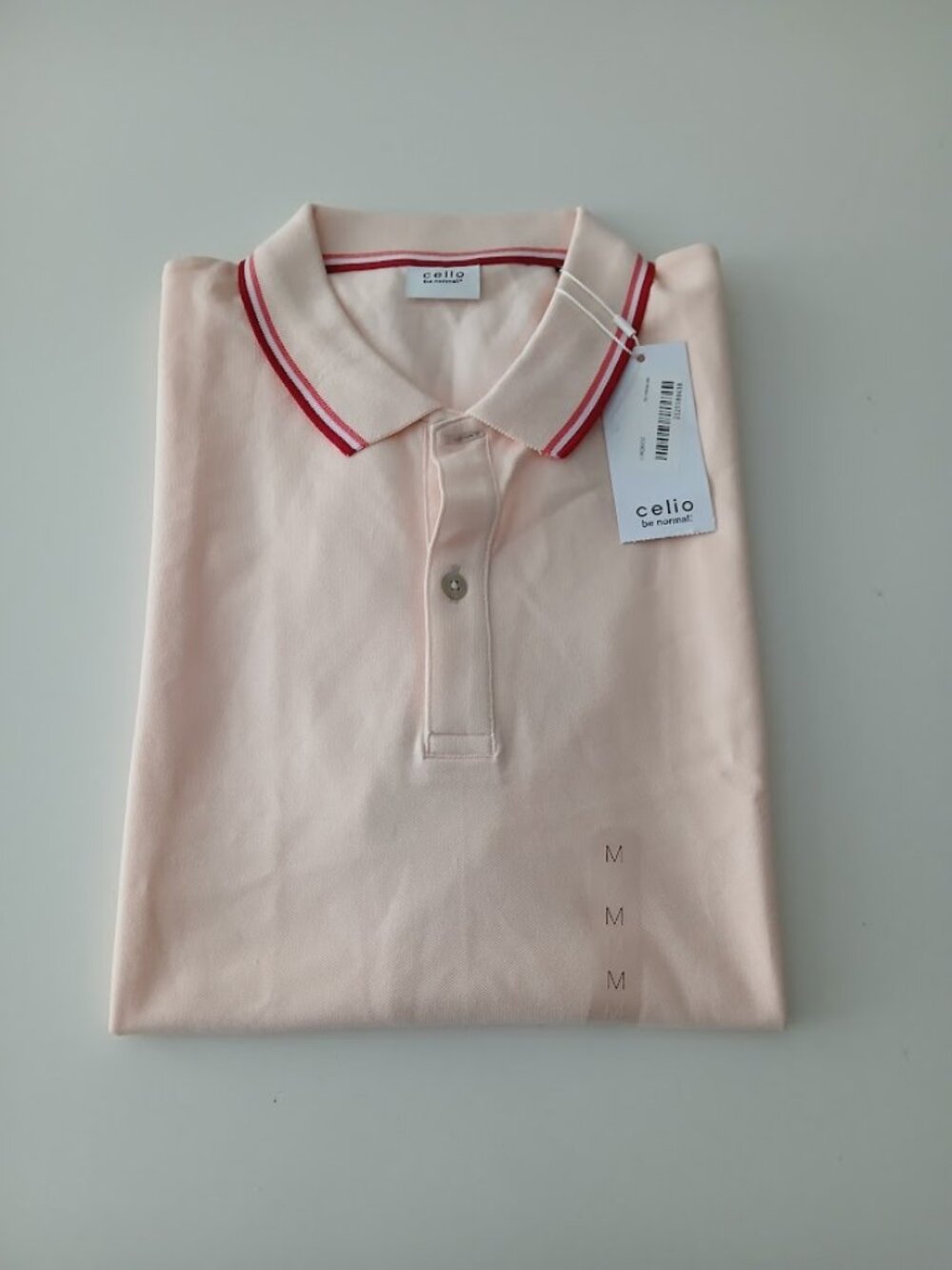 CELIO Cotton Men's pale Pink Polo Shirt - M - NWT